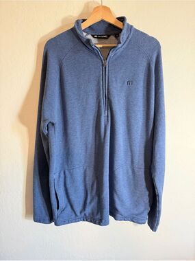 Travis Mathew Men’s Blue Quarter-Zip Pullover Sweater L